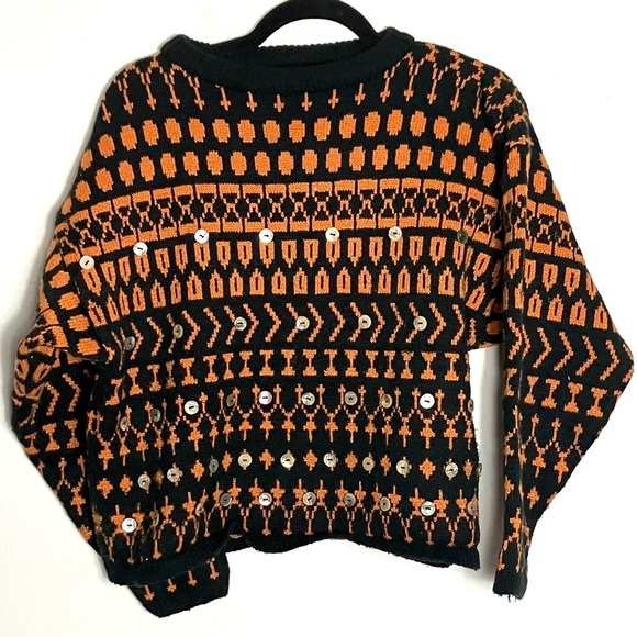 Vintage Babo Wool Sweater with Button Embellishments OSFM - Picture 1 of 6